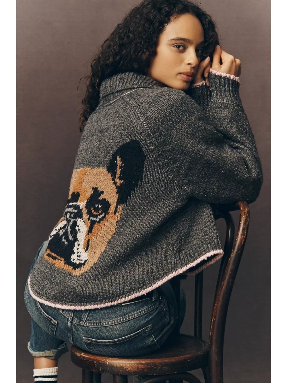 The Jesse Dog Icon Cardigan by Pilcro Bulldog XS - Picture 2 of 3